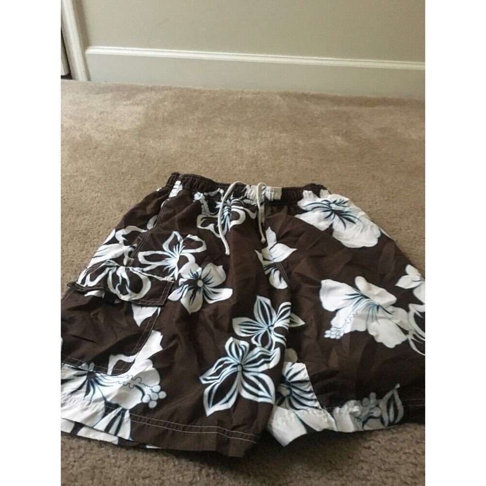 Kanu Men's Floral Print Swim Shorts with Mesh Liner 1pc Size Small Multicolor